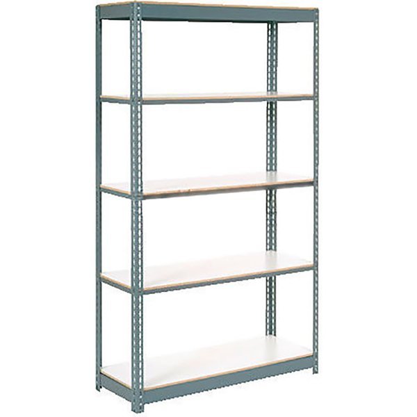 Heavy Duty Tan Shelving 36Wx18Dx84H With 5 Shelves, Laminate Deck, Gray, Global Industrial, Mfr#: B2297127
